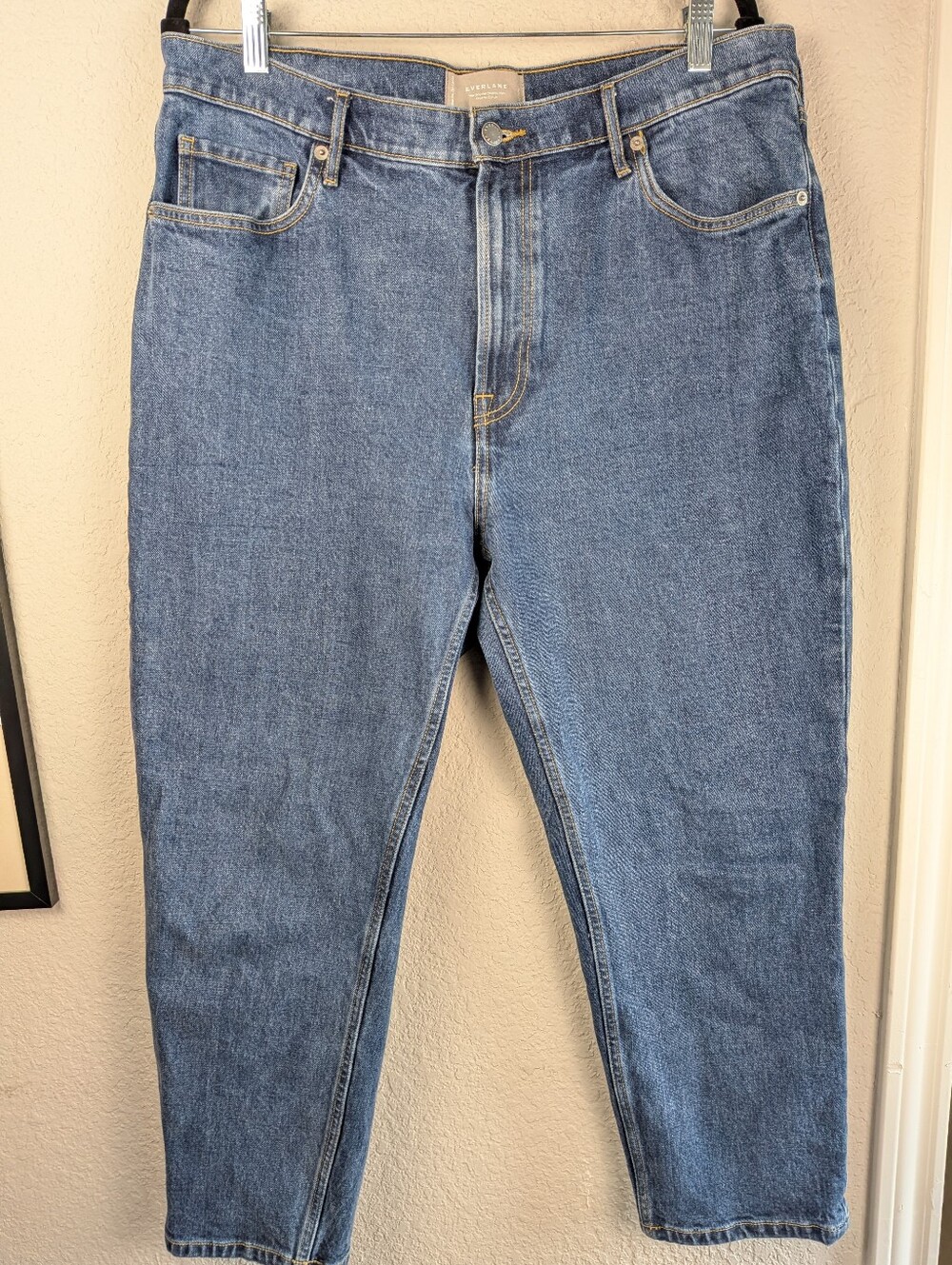 Everlane The Original Cheeky Jean Size 32 Crop Blue Stretch Organic Cotton